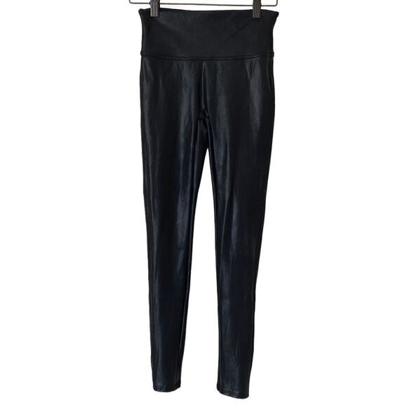 SPANX Faux Leather Leggings in Black, Size Small Petite - Picture 13 of 14